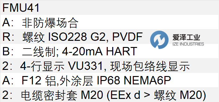 E+H液位計(jì)FMU41-ARB2A2 愛澤工業(yè) izeindustries.png