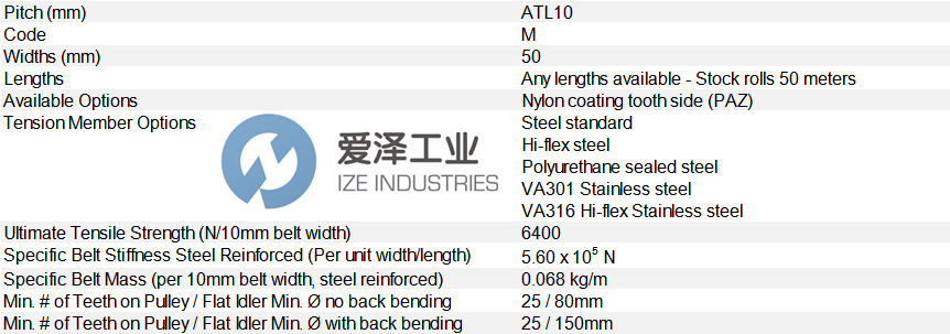 BRECO同步带50ATL101 MTR M 爱泽工业 ize-industries.png